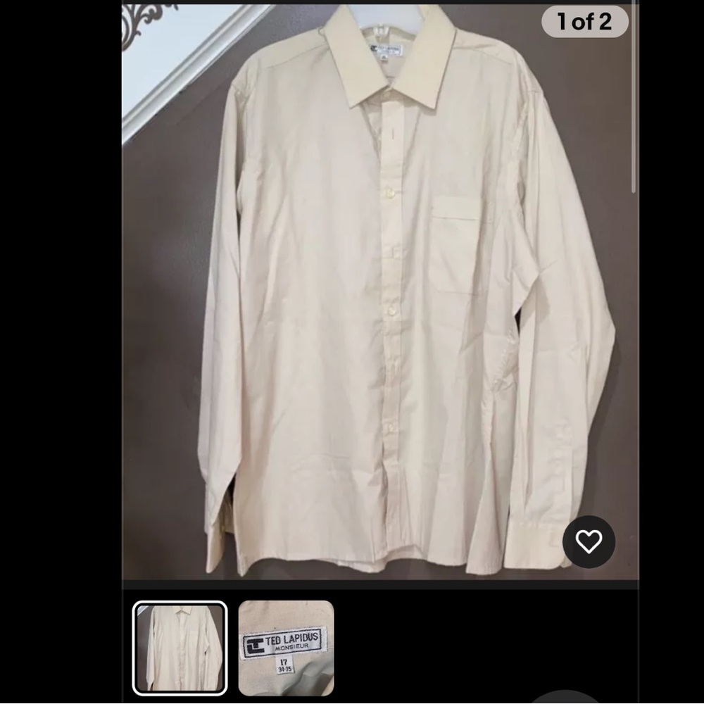 ted lapidus Monsieur Size small 17 34-35 Cream Off White